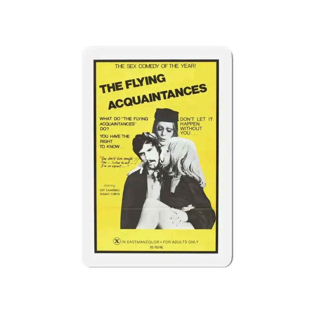 FLYING ACQUAINTENCES 1973 Movie Poster - Refrigerator Magnet - The Sticker Space