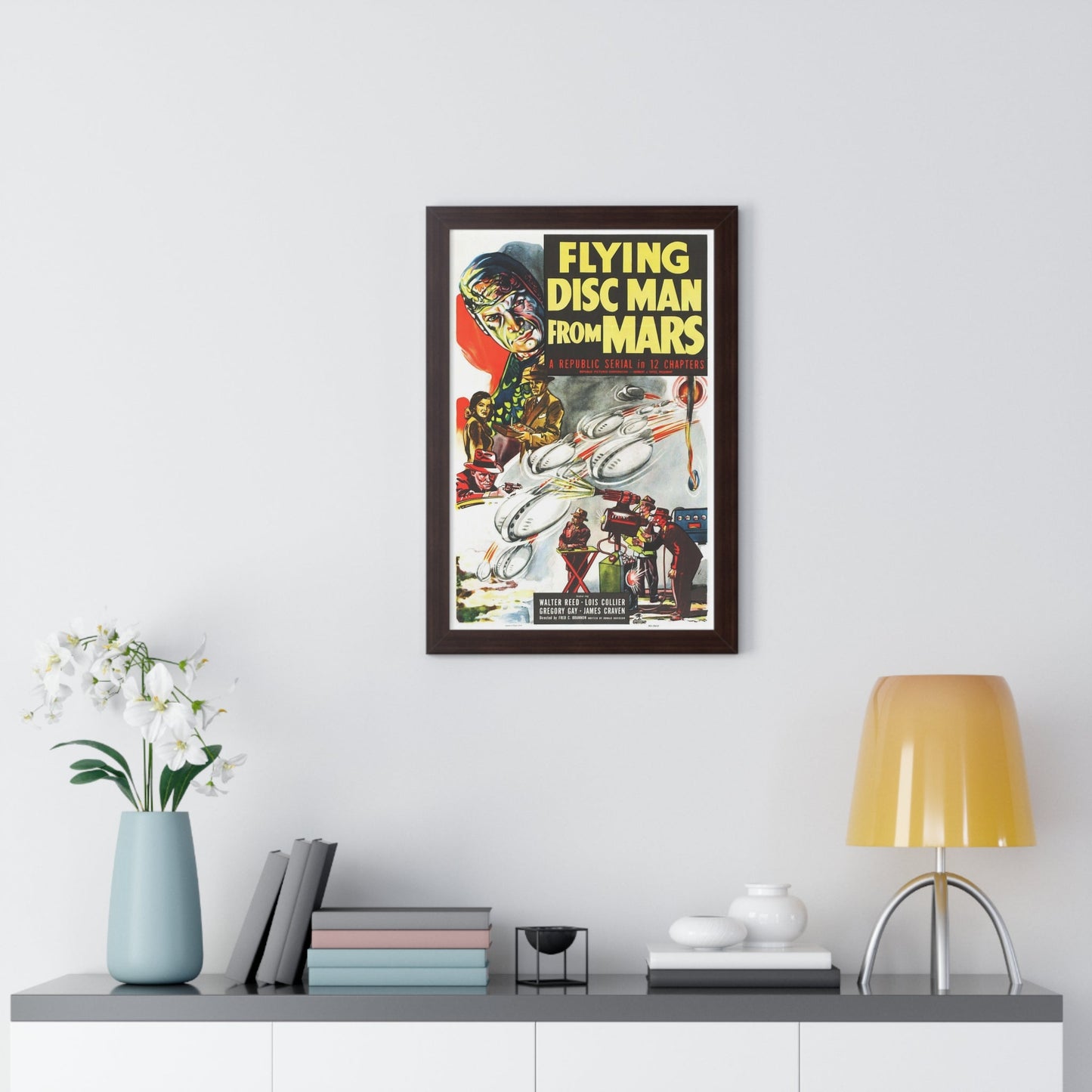 FLYING DISC MAN FROM MARS 1950 - Framed Movie Poster-The Sticker Space