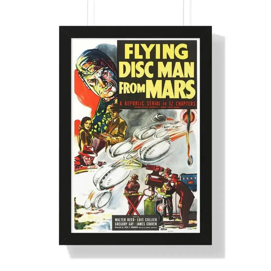 FLYING DISC MAN FROM MARS 1950 - Framed Movie Poster 16″ x 24″ Black - The Sticker Space