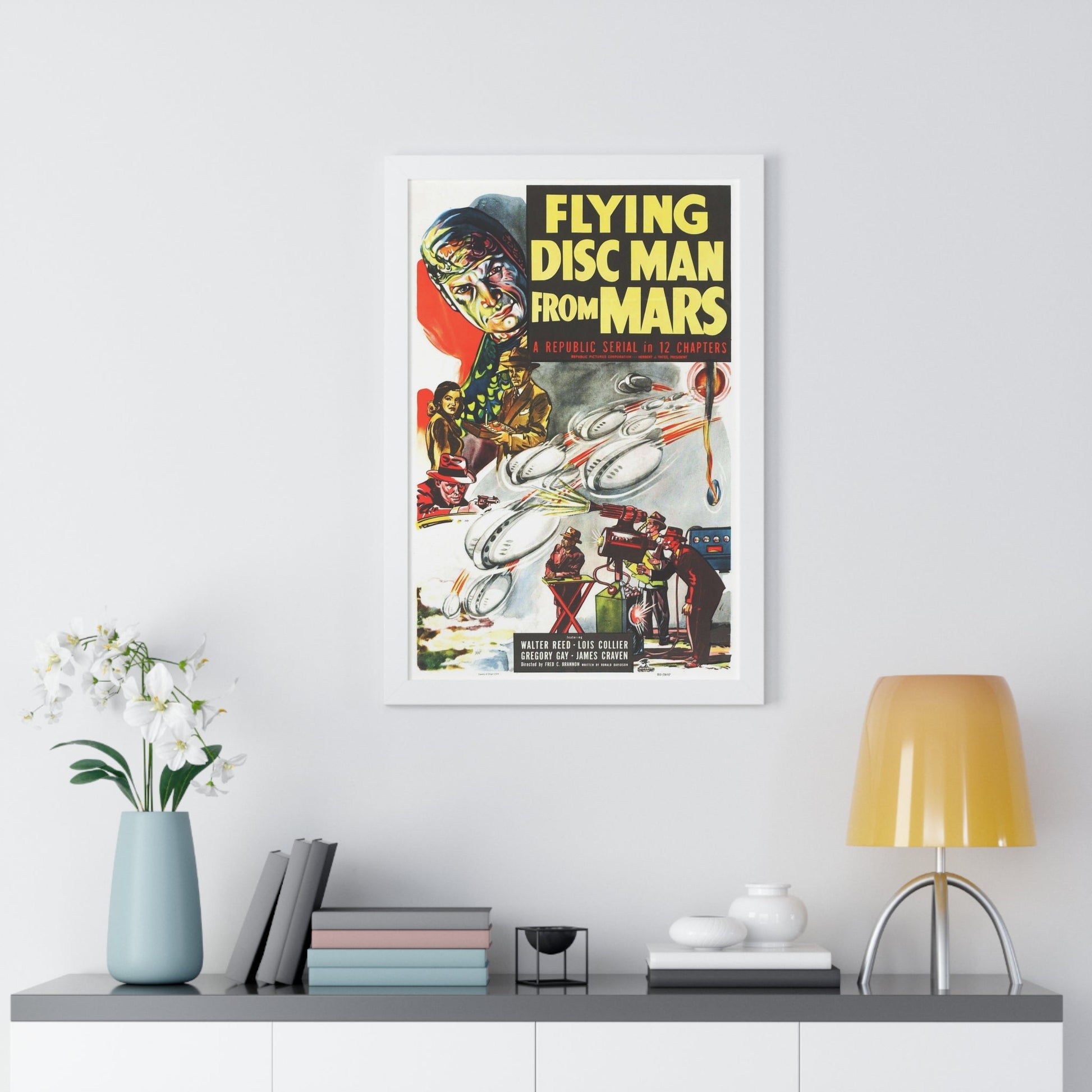 FLYING DISC MAN FROM MARS 1950 - Framed Movie Poster-The Sticker Space