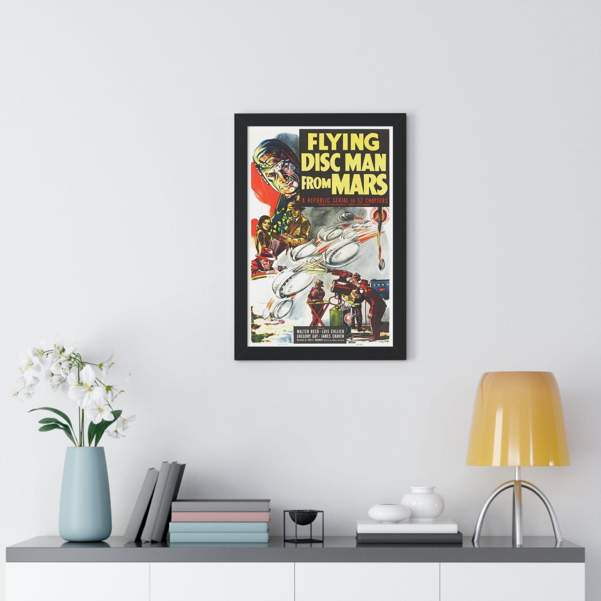 FLYING DISC MAN FROM MARS 1950 - Framed Movie Poster-The Sticker Space