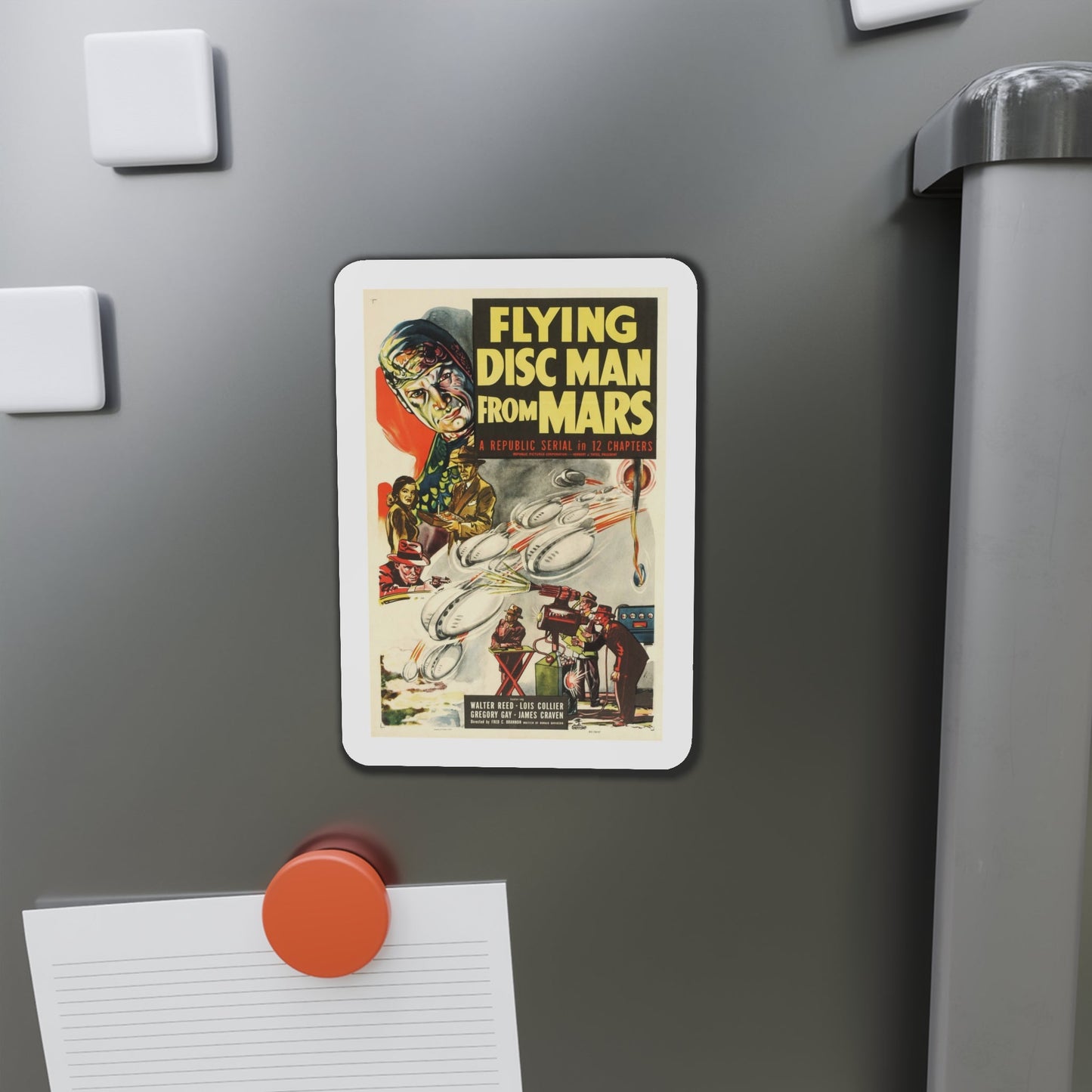 Flying Disc Man from Mars 1950 Movie Poster Die-Cut Magnet-The Sticker Space