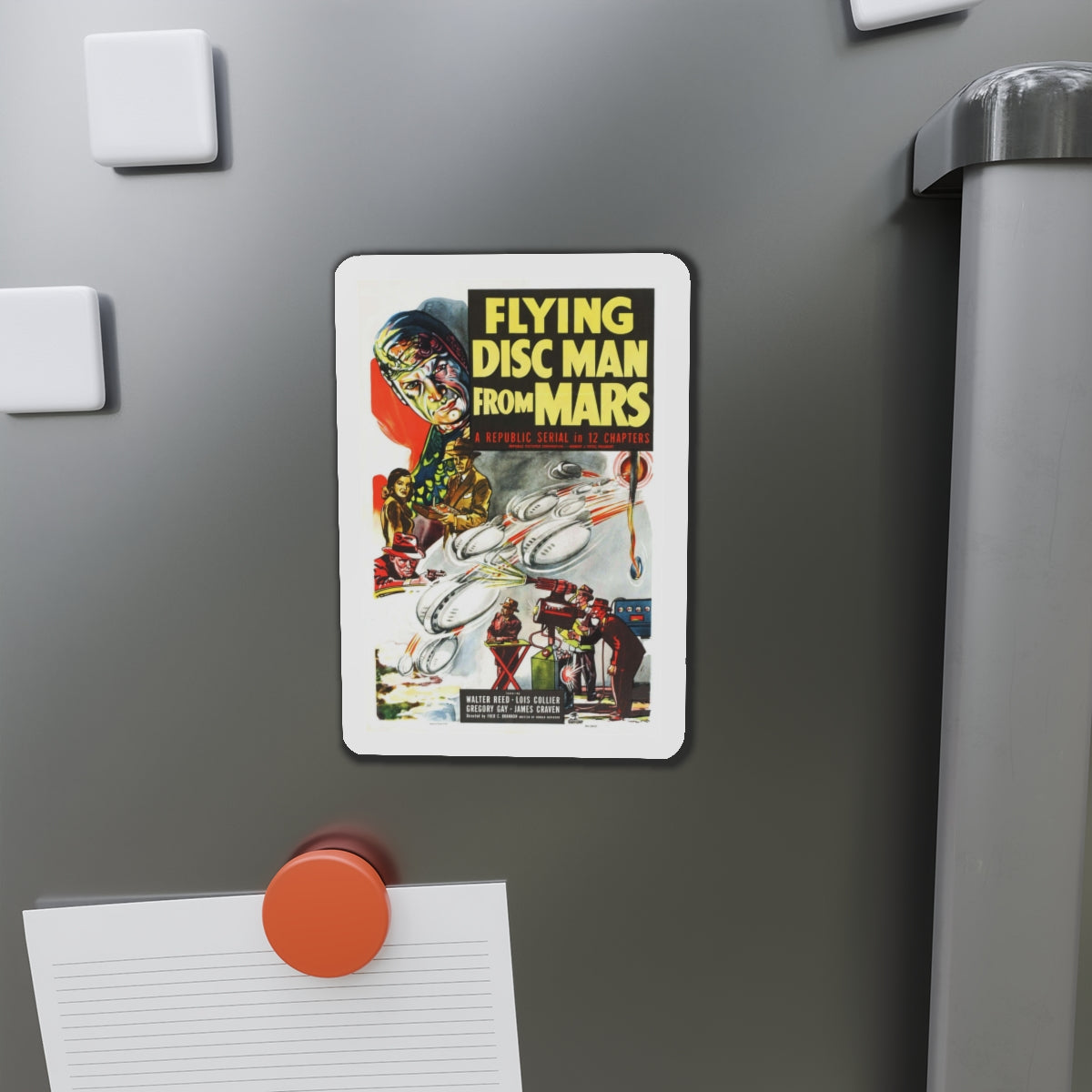 FLYING DISC MAN FROM MARS 1950 Movie Poster - Die-Cut Magnet-The Sticker Space