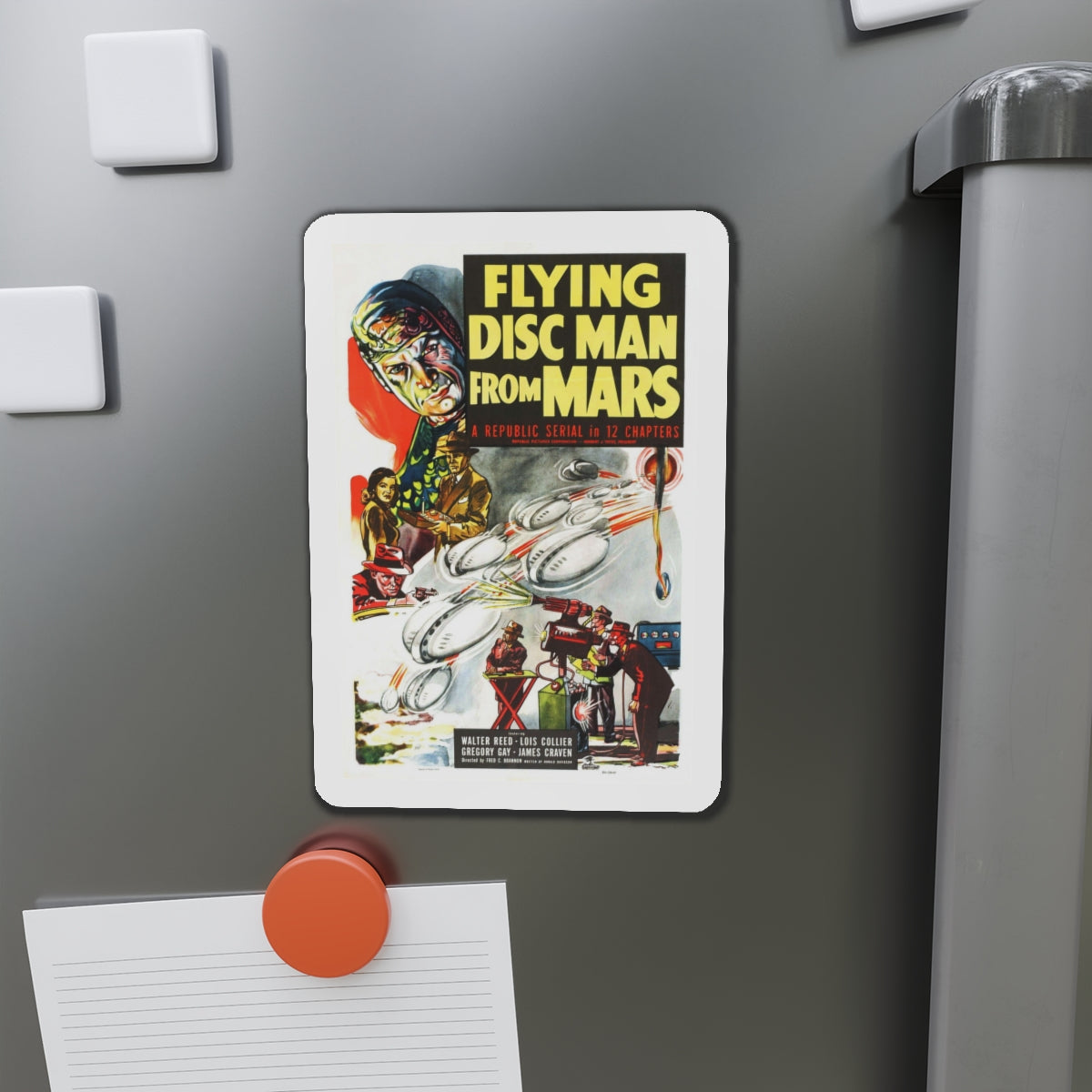 FLYING DISC MAN FROM MARS 1950 Movie Poster - Die-Cut Magnet-The Sticker Space