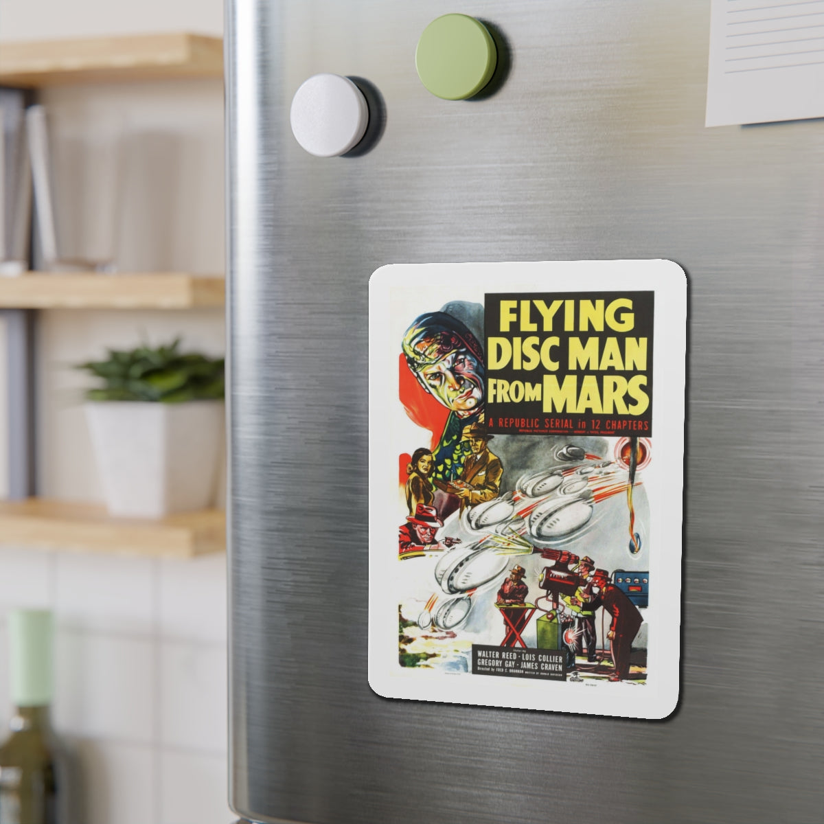 FLYING DISC MAN FROM MARS 1950 Movie Poster - Die-Cut Magnet-The Sticker Space