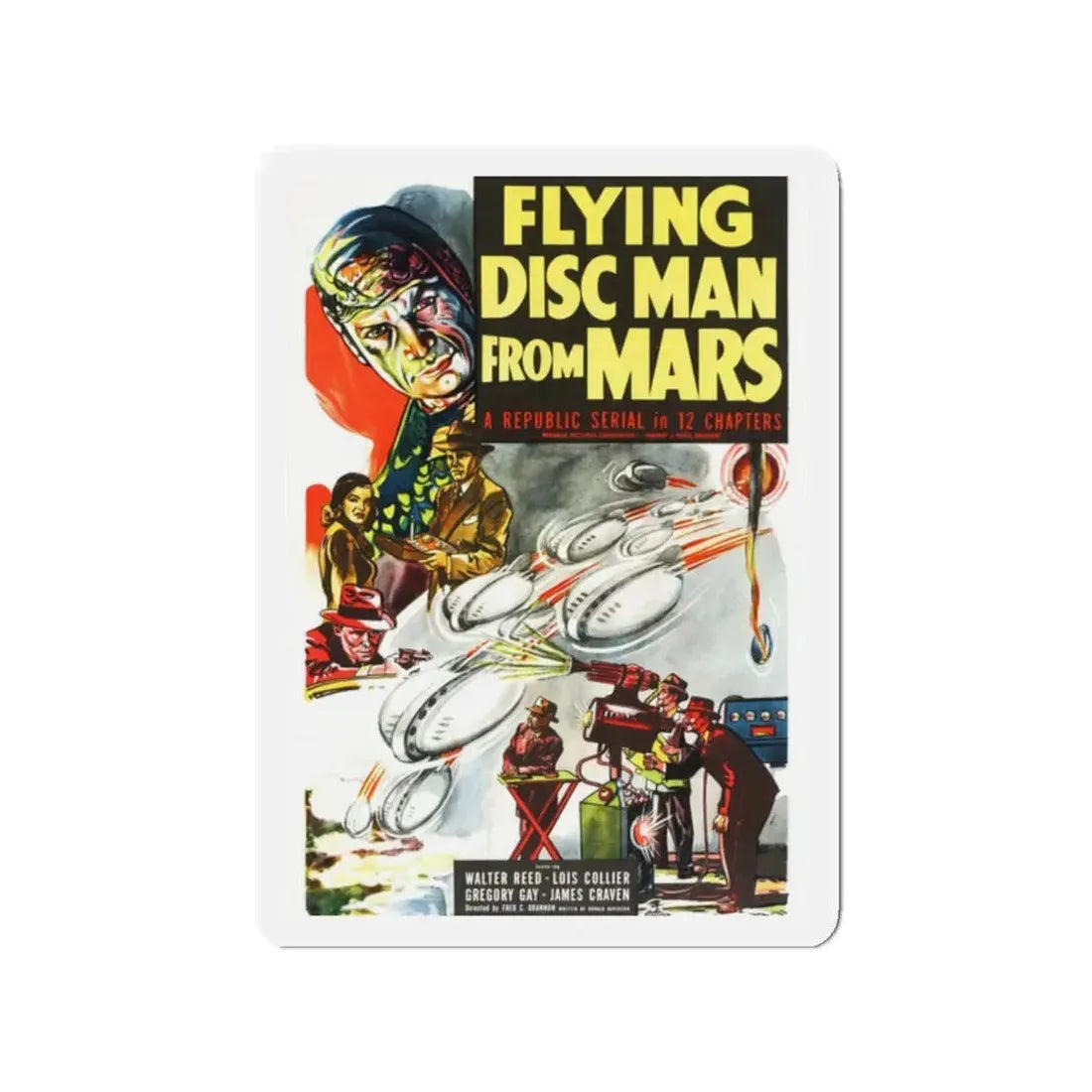 FLYING DISC MAN FROM MARS 1950 Movie Poster - Refrigerator Magnet 2 Inch - The Sticker Space