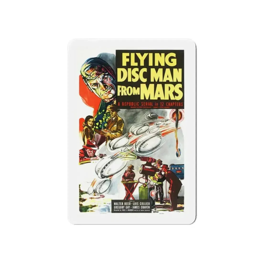 FLYING DISC MAN FROM MARS 1950 Movie Poster - Refrigerator Magnet - The Sticker Space