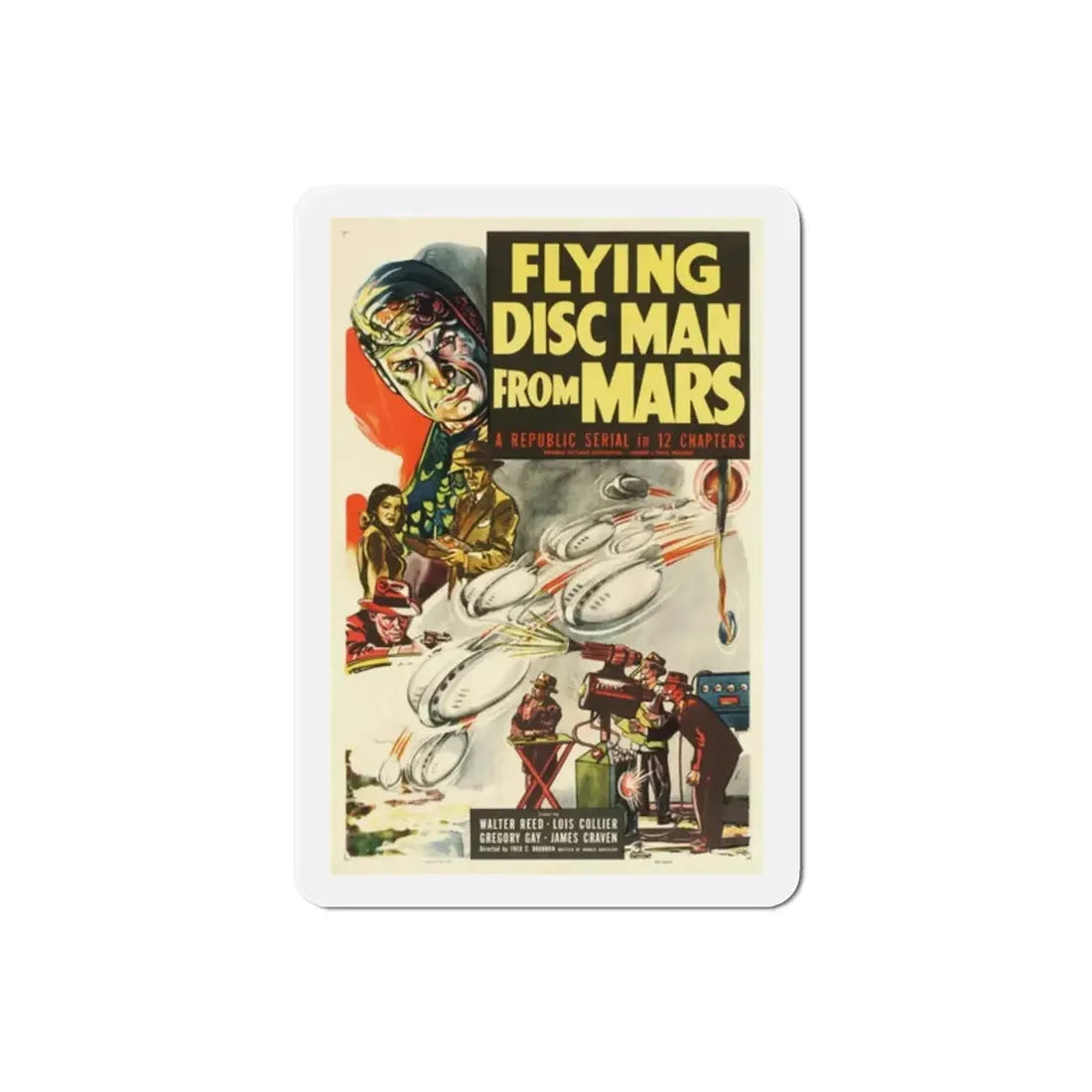 Flying Disc Man from Mars 1950 Movie Poster Refrigerator Magnet - The Sticker Space