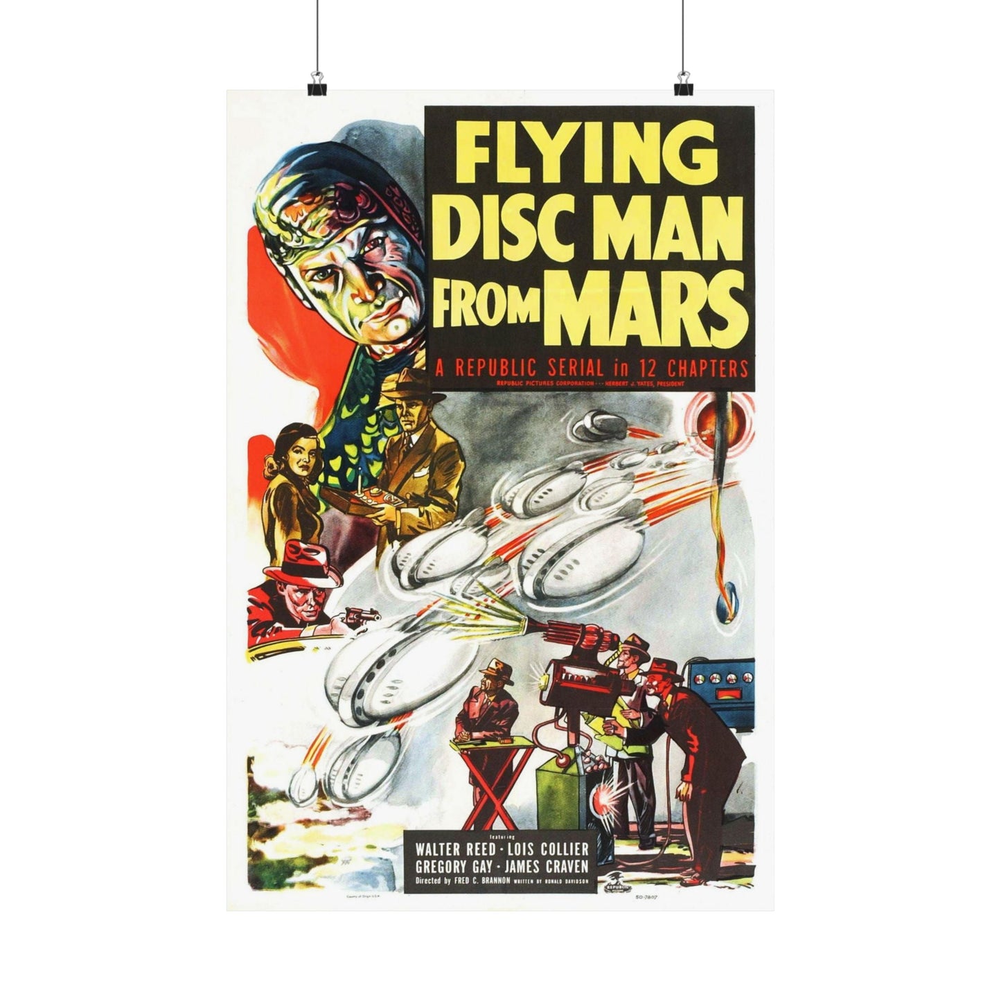 FLYING DISC MAN FROM MARS 1950 - Paper Movie Poster-20″ x 30″-The Sticker Space