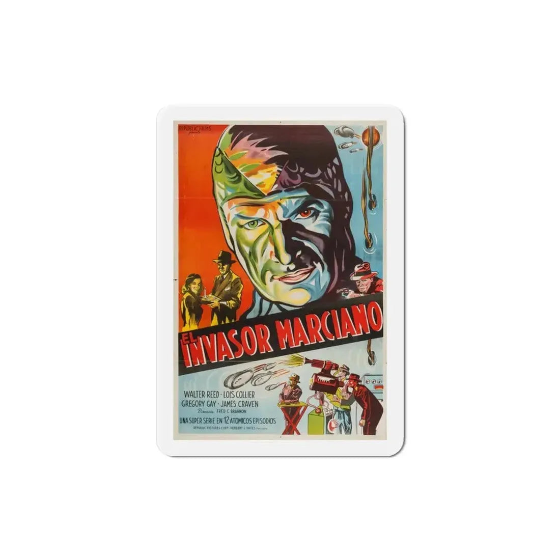 Flying Disc Man from Mars 1950 v2 Movie Poster Refrigerator Magnet - The Sticker Space