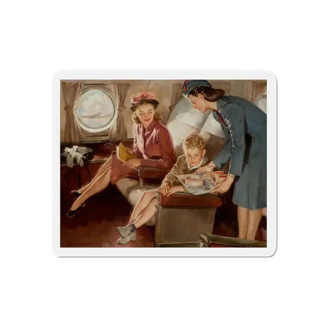 Flying Physicians, advertisement for Eli Lily and company, 1951 (Magazine Illustration) Refrigerator Magnet - The Sticker Space