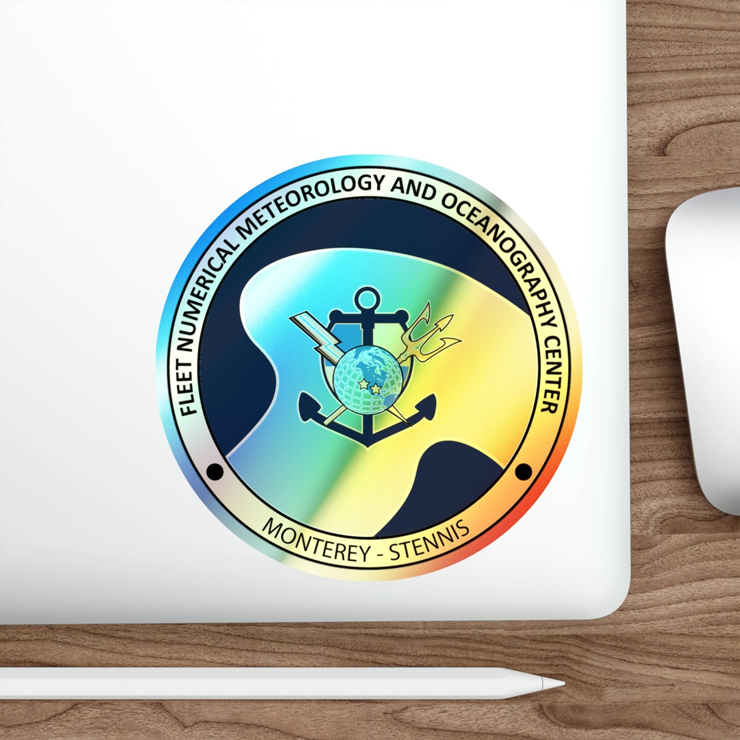 FMNOC Monterey Stennis Fleet Numerical Meteorology and Oceanography Center (U.S. Navy) Holographic STICKER Die-Cut Vinyl Decal-The Sticker Space