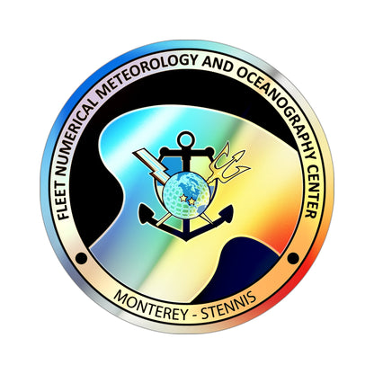 FMNOC Monterey Stennis Fleet Numerical Meteorology and Oceanography Center (U.S. Navy) Holographic STICKER Die-Cut Vinyl Decal-3 Inch-The Sticker Space