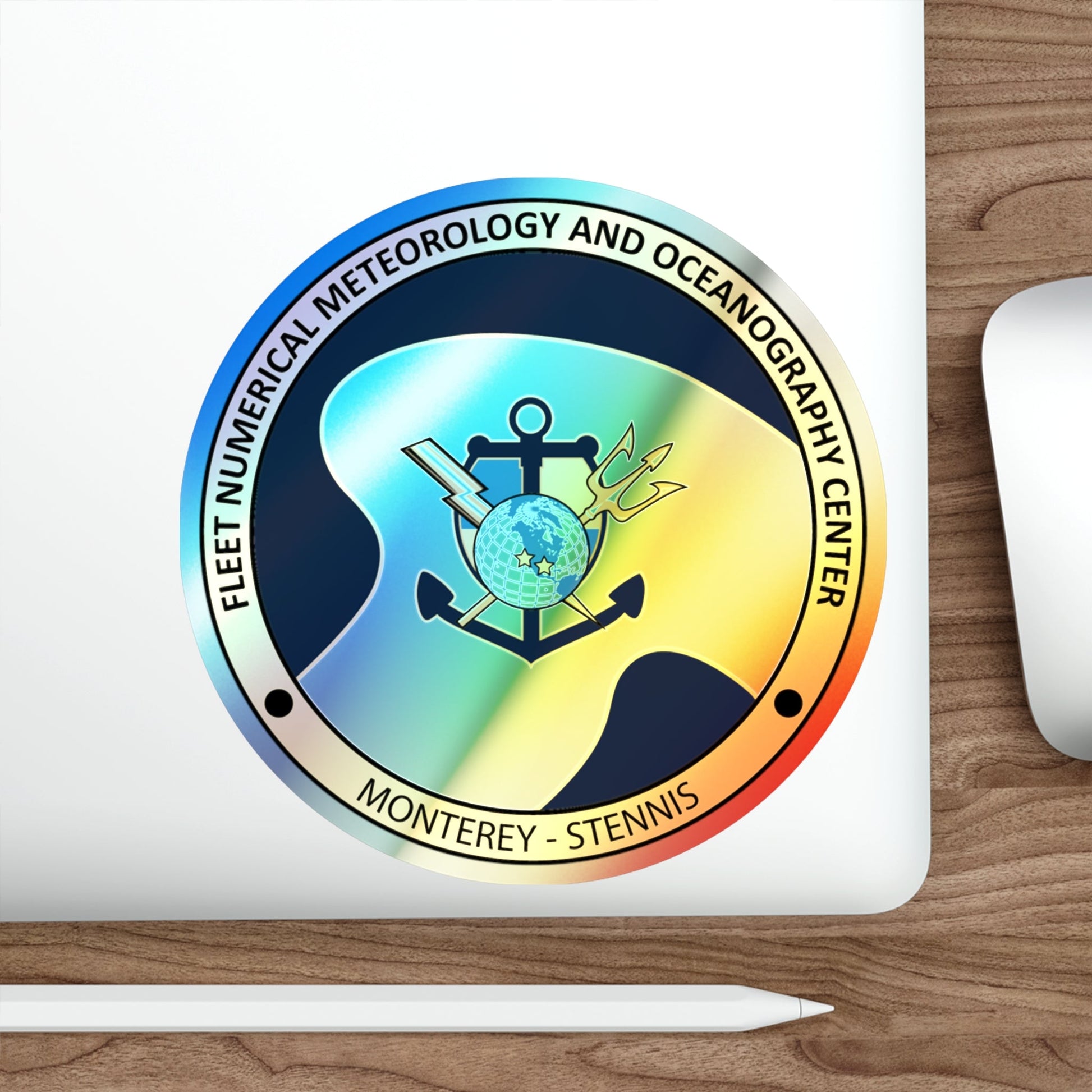 FMNOC Monterey Stennis Fleet Numerical Meteorology and Oceanography Center (U.S. Navy) Holographic STICKER Die-Cut Vinyl Decal-The Sticker Space