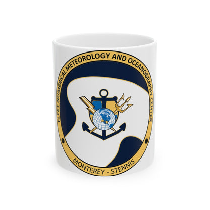 FMNOC Monterey Stennis Fleet Numerical Meteorology and Oceanography Center (U.S. Navy) White Coffee Mug-11oz-The Sticker Space