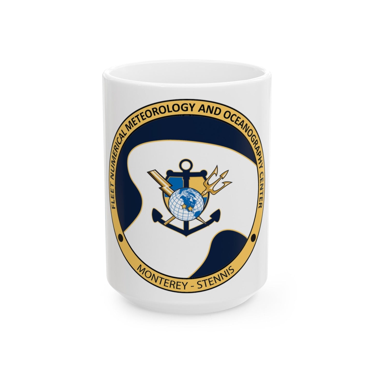 FMNOC Monterey Stennis Fleet Numerical Meteorology and Oceanography Center (U.S. Navy) White Coffee Mug-15oz-The Sticker Space