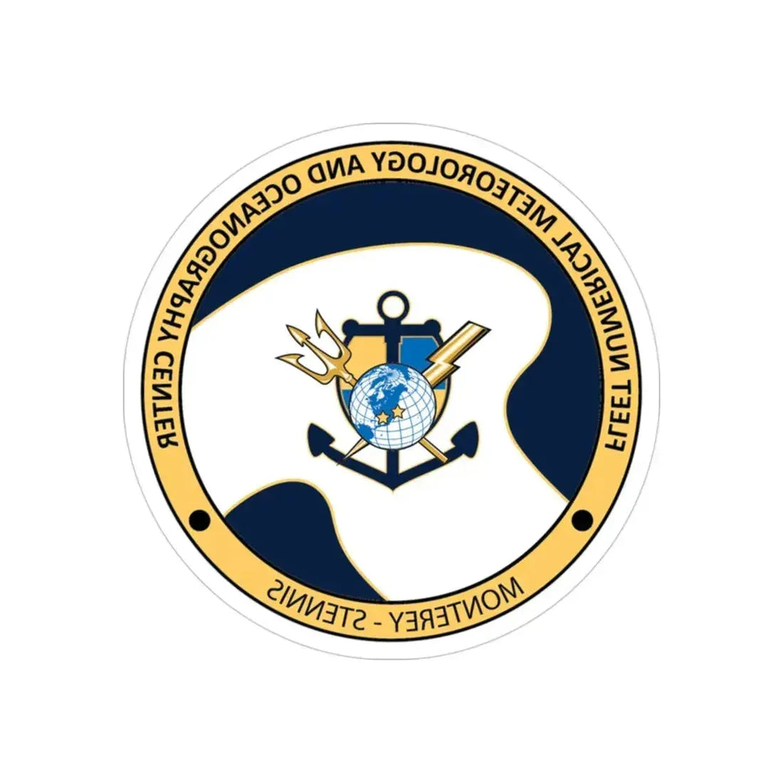 FMNOC Monterey Stennis Fleet Numerical Meteorology and Oceanography Center (U.S. Navy) REVERSE PRINT Transparent Die-Cut STICKER 3 Inch Die-Cut Transparent - The Sticker Space