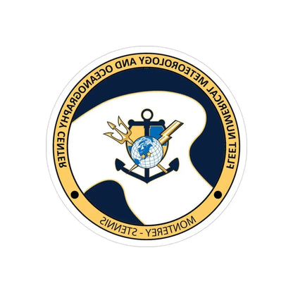 FMNOC Monterey Stennis Fleet Numerical Meteorology and Oceanography Center (U.S. Navy) REVERSE PRINT Transparent Die-Cut STICKER 3 Inch Die-Cut Transparent - The Sticker Space