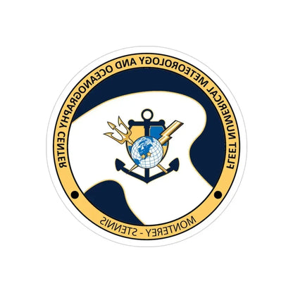 FMNOC Monterey Stennis Fleet Numerical Meteorology and Oceanography Center (U.S. Navy) REVERSE PRINT Transparent Die-Cut STICKER 4 Inch Die-Cut Transparent - The Sticker Space
