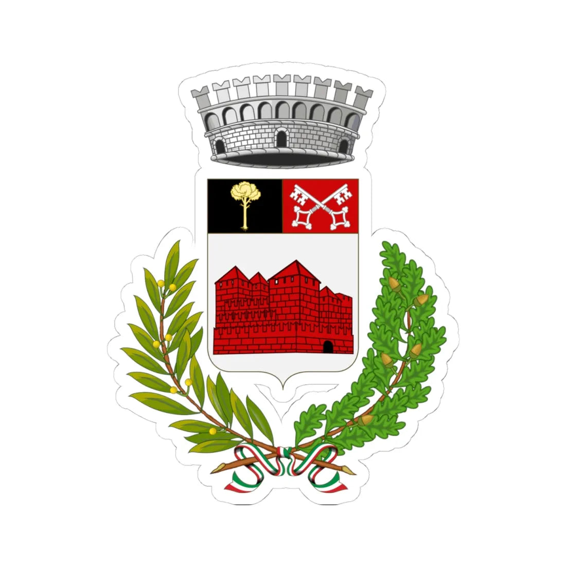 Fénis-Stemma (Italy) (Coat of Arms) STICKER Vinyl Kiss-Cut Decal 4 Inch White - The Sticker Space