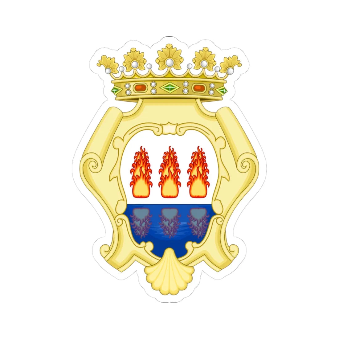 Foggia-Stemma Aulico (Italy) (Coat of Arms) STICKER Vinyl Kiss-Cut Decal 3 Inch White - The Sticker Space