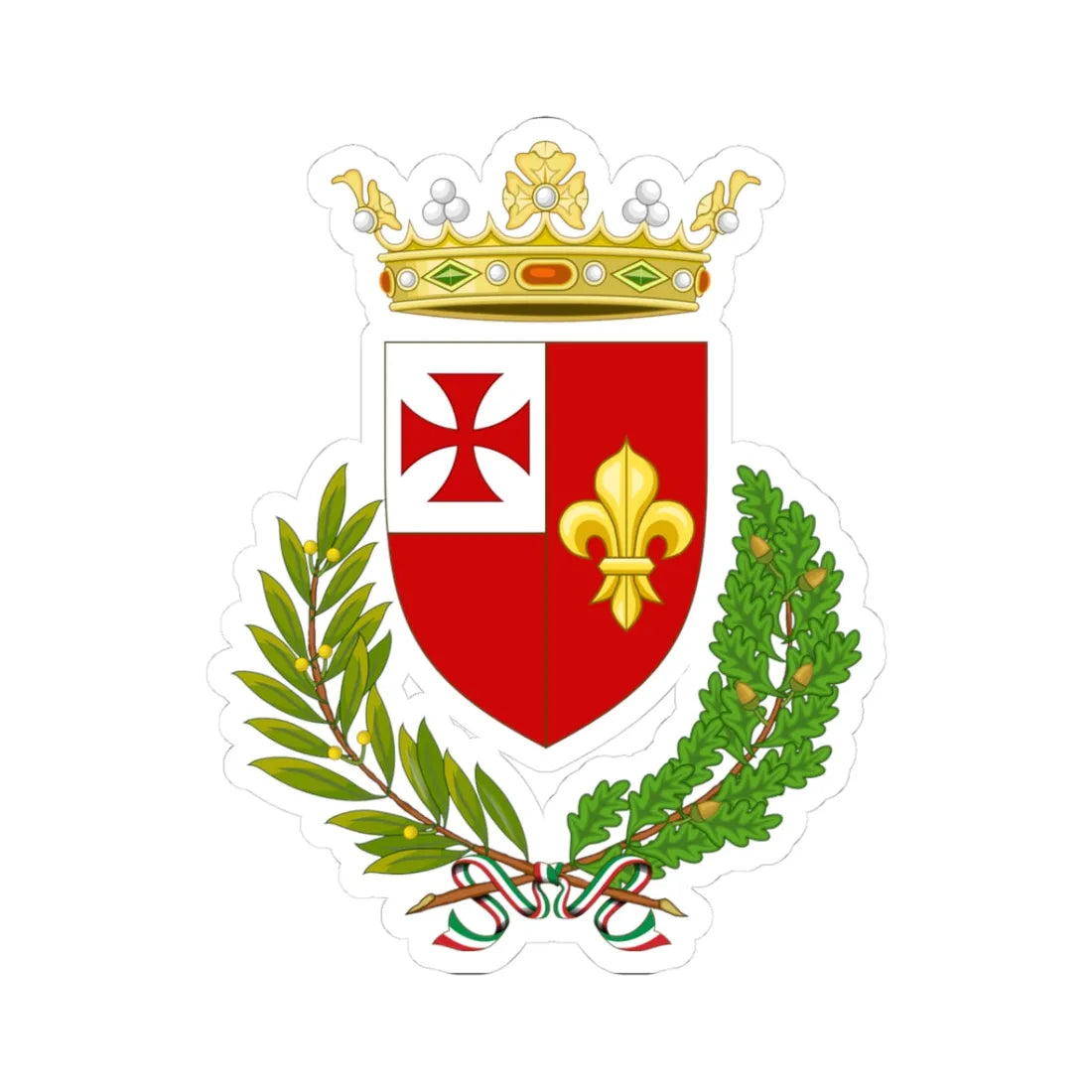 Foligno-Stemma (Italy) (Coat of Arms) STICKER Vinyl Kiss-Cut Decal 3 Inch White - The Sticker Space