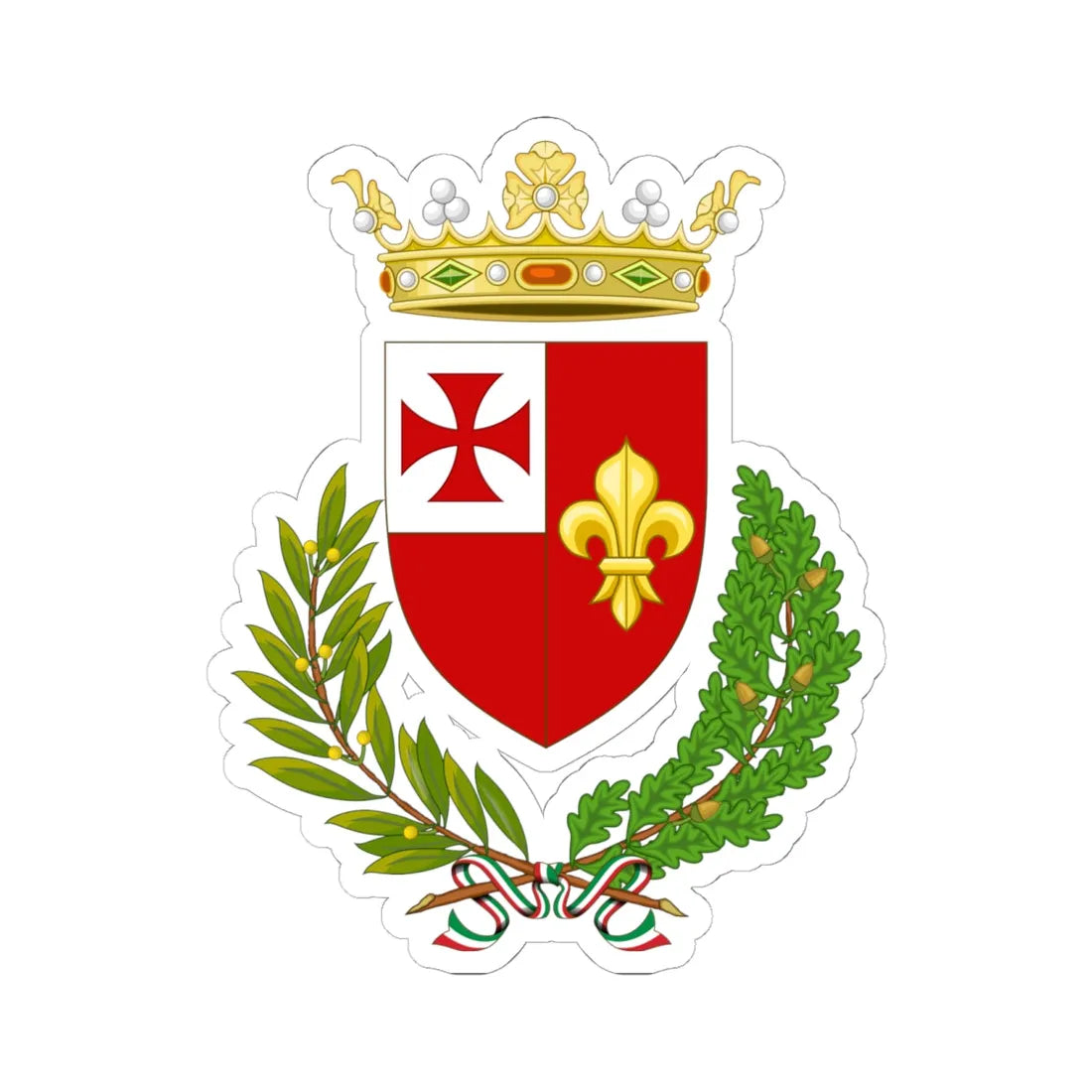 Foligno-Stemma (Italy) (Coat of Arms) STICKER Vinyl Kiss-Cut Decal 6 Inch White - The Sticker Space