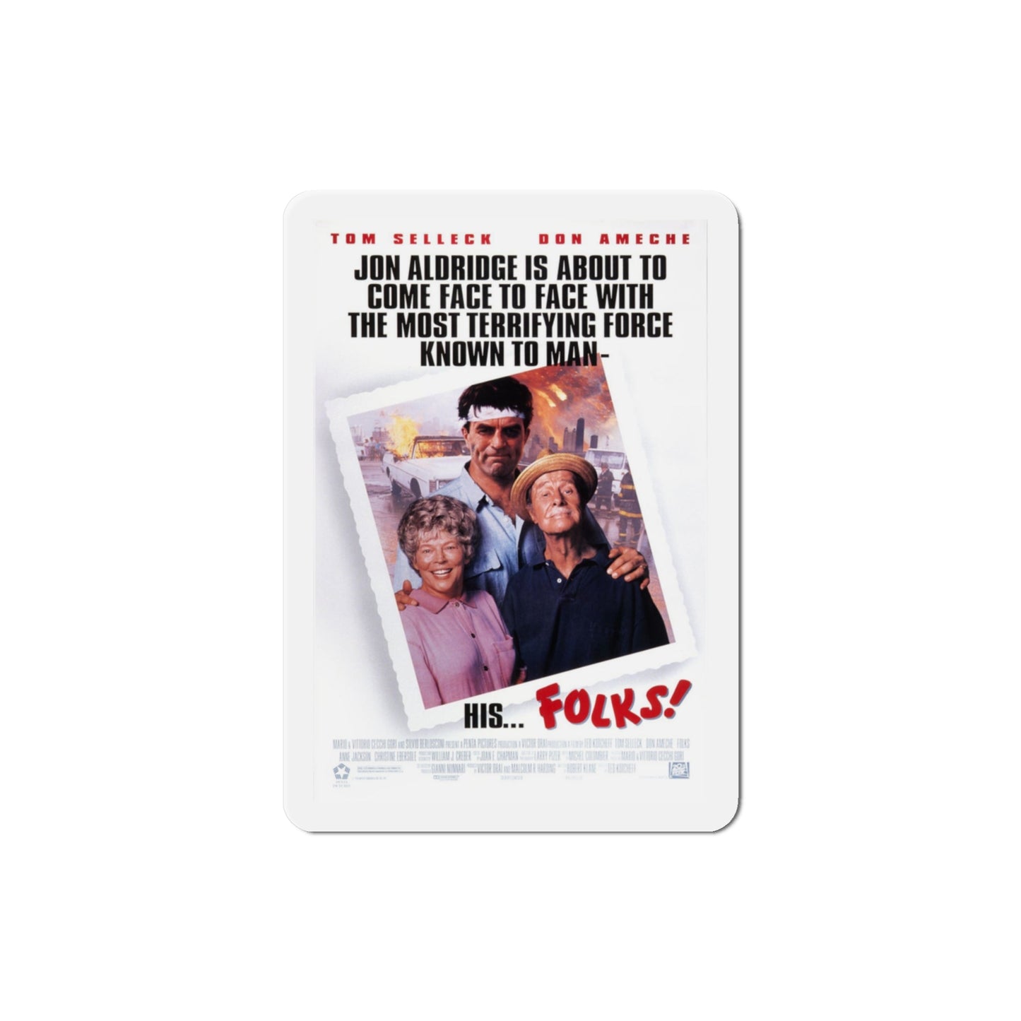 Folks 1992 Movie Poster Die-Cut Magnet-3" x 3"-The Sticker Space