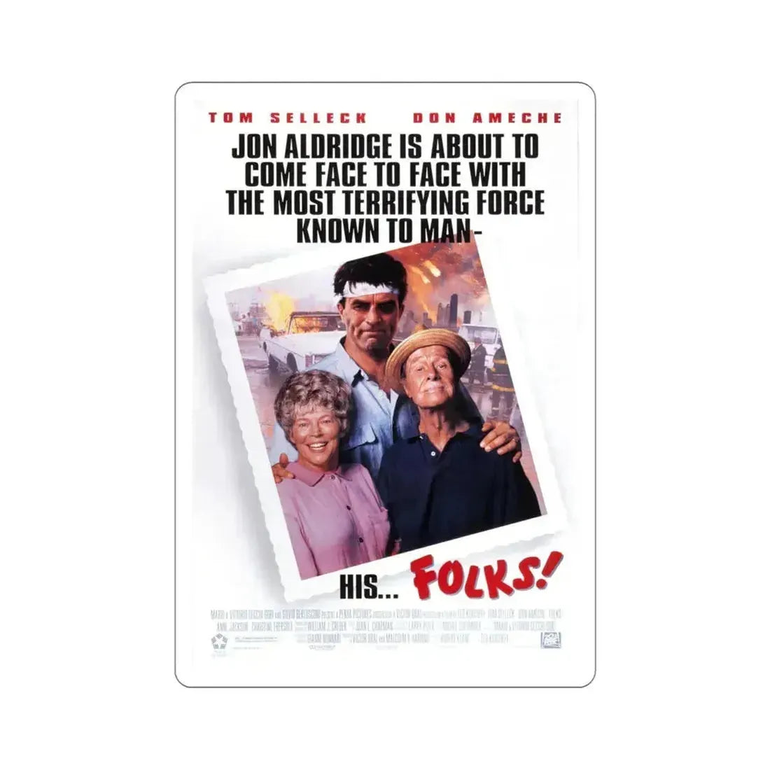 Folks 1992 Movie Poster STICKER Vinyl Die-Cut Decal 4 Inch - The Sticker Space