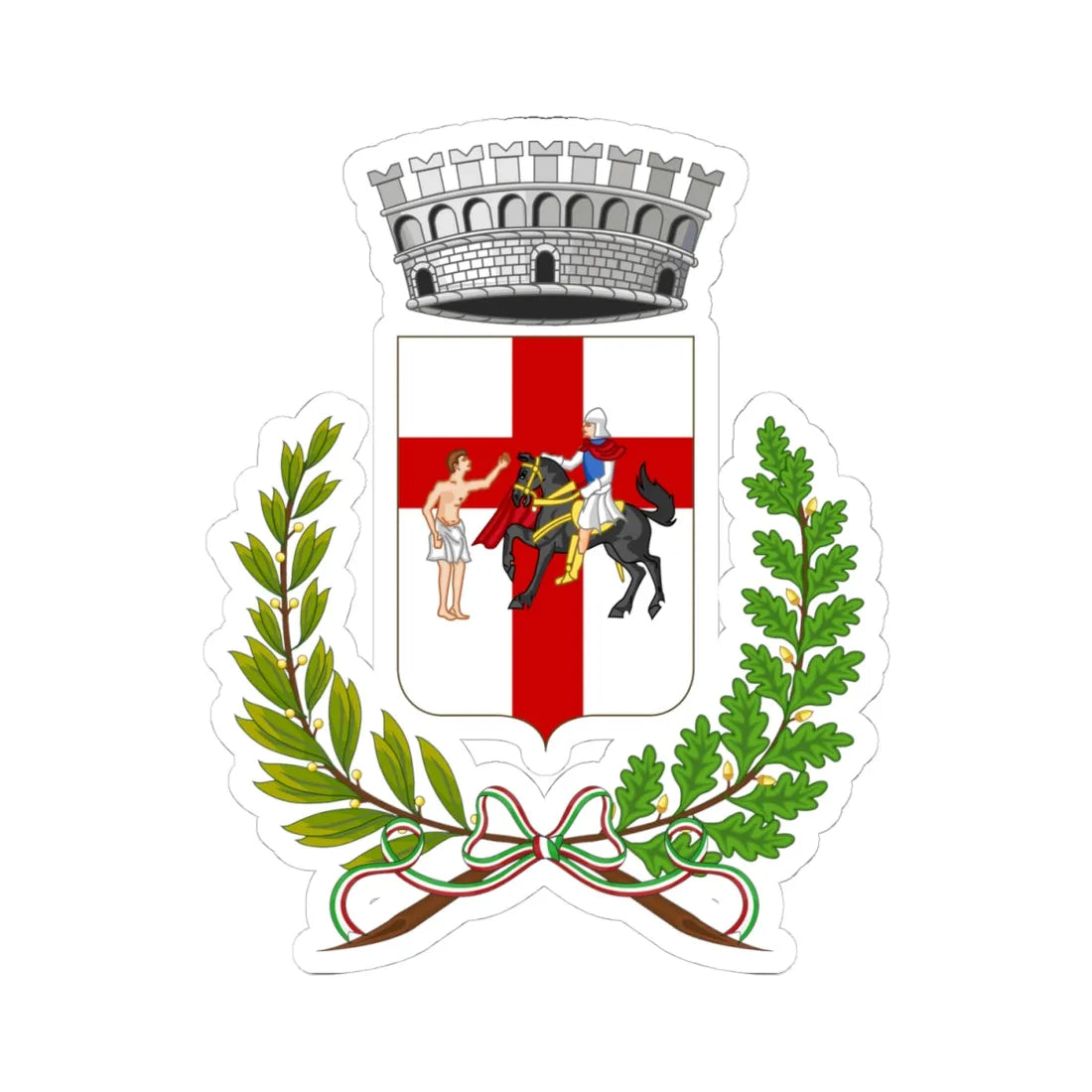 Follo-Stemma (Italy) (Coat of Arms) STICKER Vinyl Kiss-Cut Decal 4 Inch White - The Sticker Space