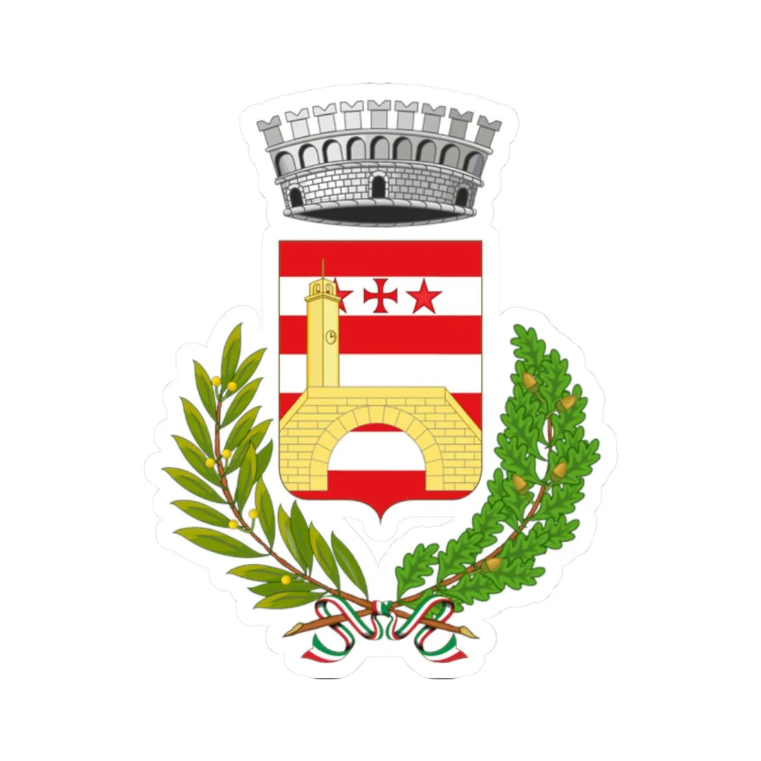 Fontainemore-Stemma (Italy) (Coat of Arms) STICKER Vinyl Kiss-Cut Decal 2 Inch White - The Sticker Space