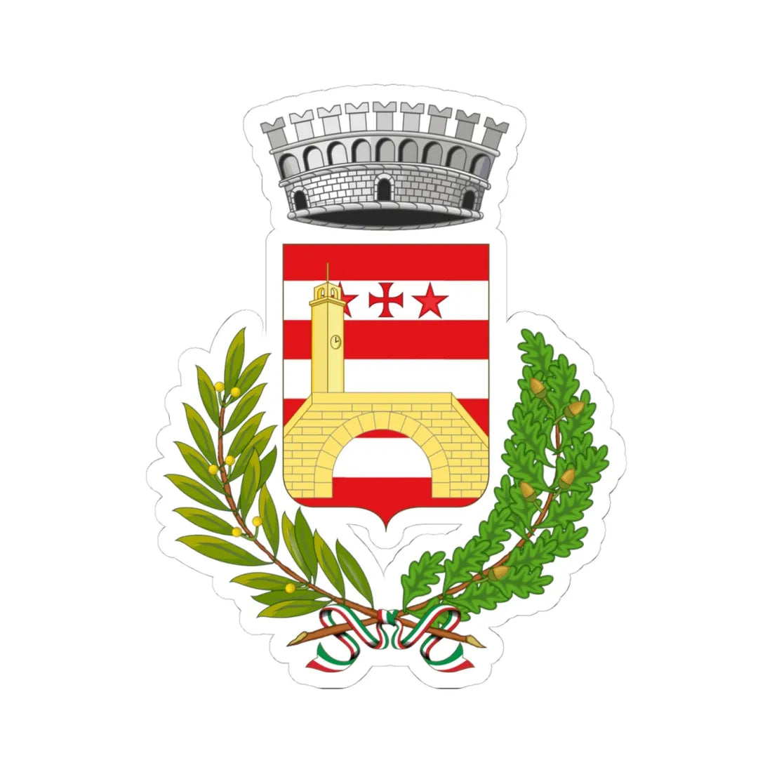 Fontainemore-Stemma (Italy) (Coat of Arms) STICKER Vinyl Kiss-Cut Decal 4 Inch White - The Sticker Space