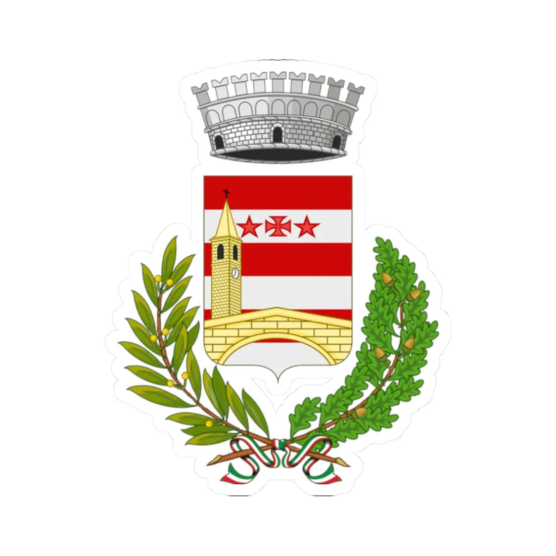 Fontainemore-Stemma2 (Italy) (Coat of Arms) STICKER Vinyl Kiss-Cut Decal 2 Inch White - The Sticker Space