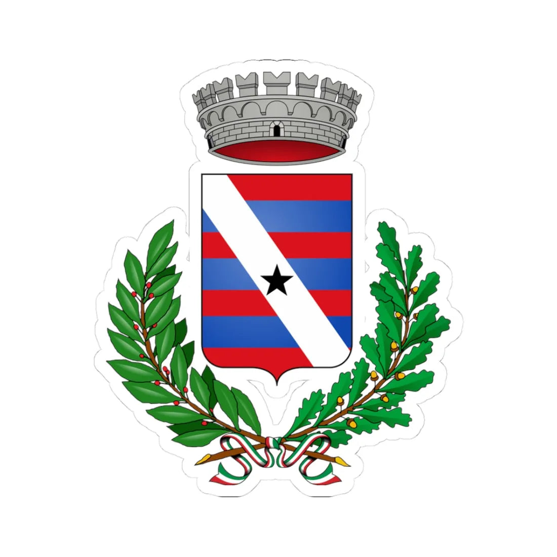 Fontanelle Italia-Stemma (Italy) (Coat of Arms) STICKER Vinyl Kiss-Cut Decal 3 Inch White - The Sticker Space