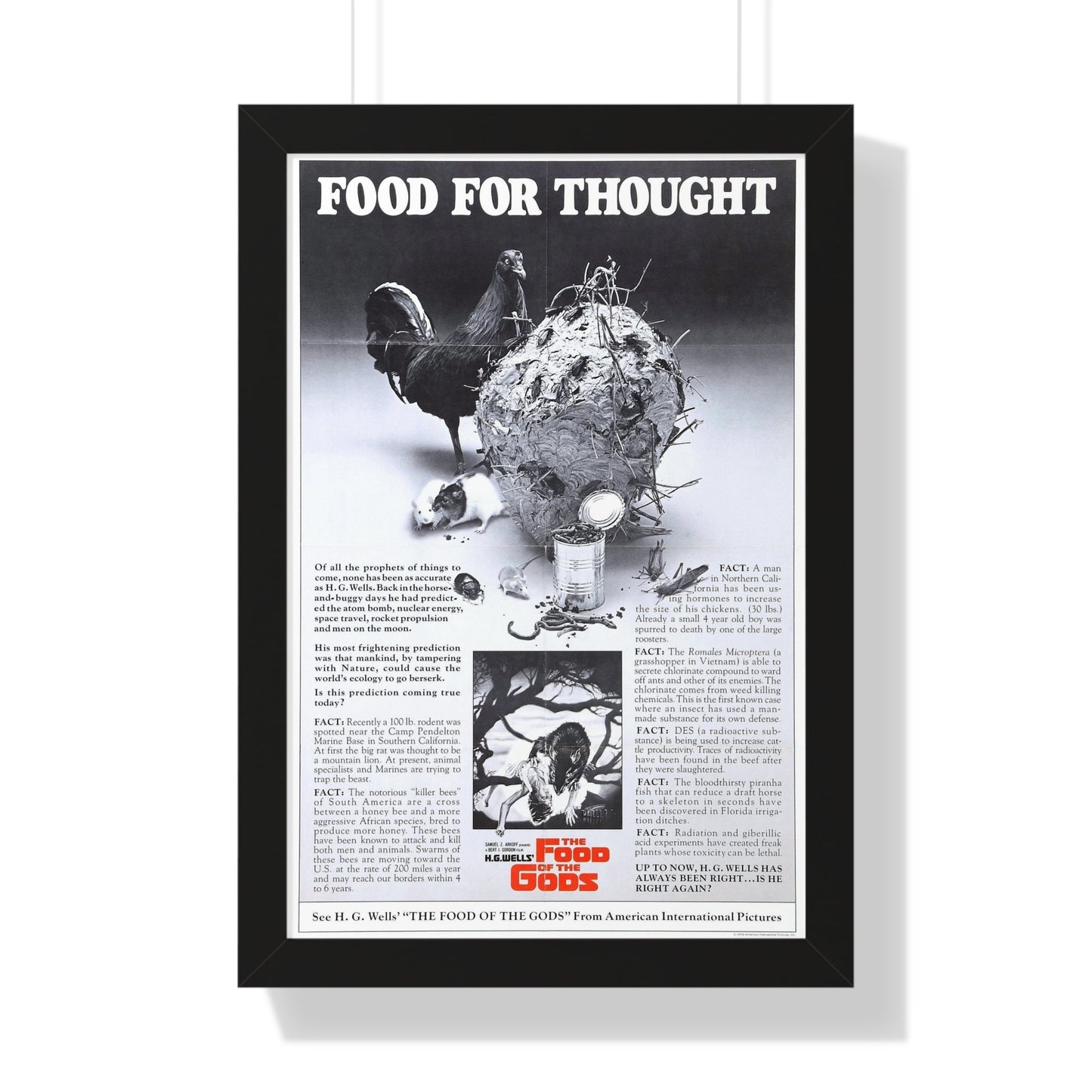 FOOD OF THE GODS (TEASER) 1976 - Framed Movie Poster-16″ x 24″-The Sticker Space