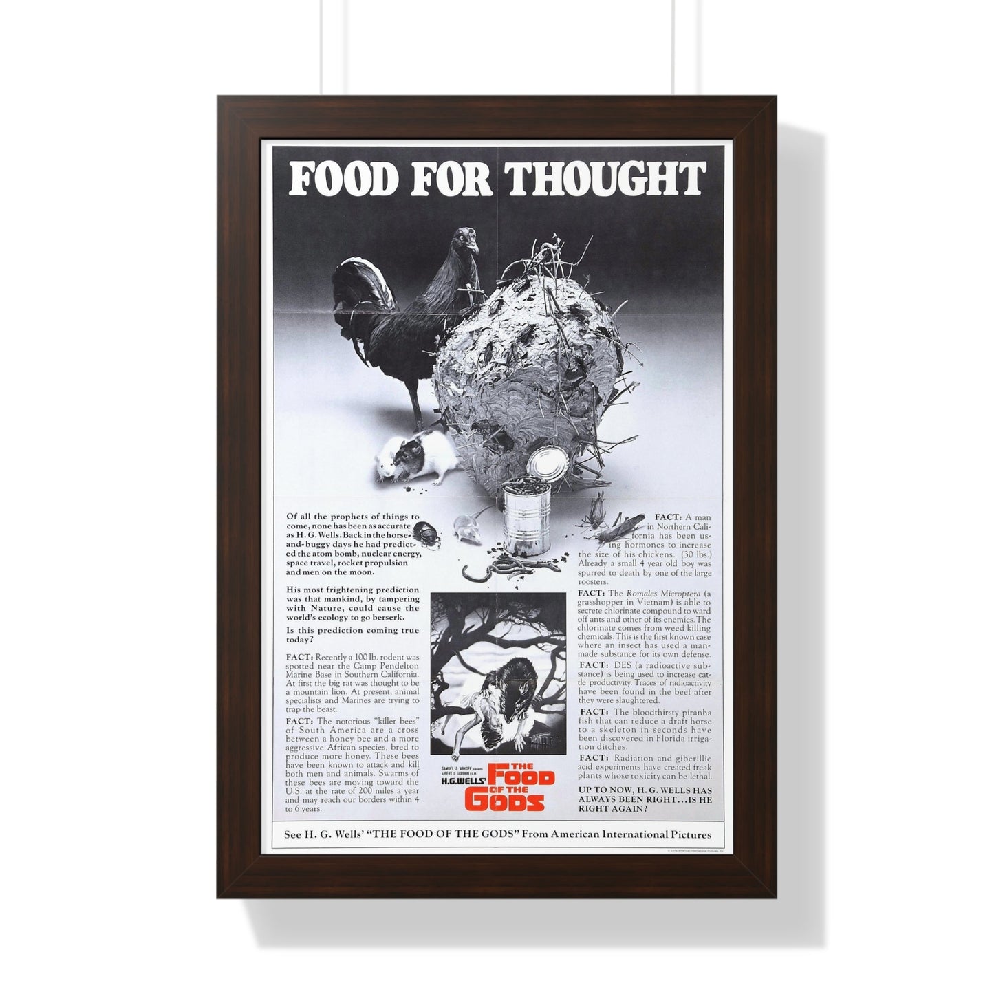 FOOD OF THE GODS (TEASER) 1976 - Framed Movie Poster-16″ x 24″-The Sticker Space