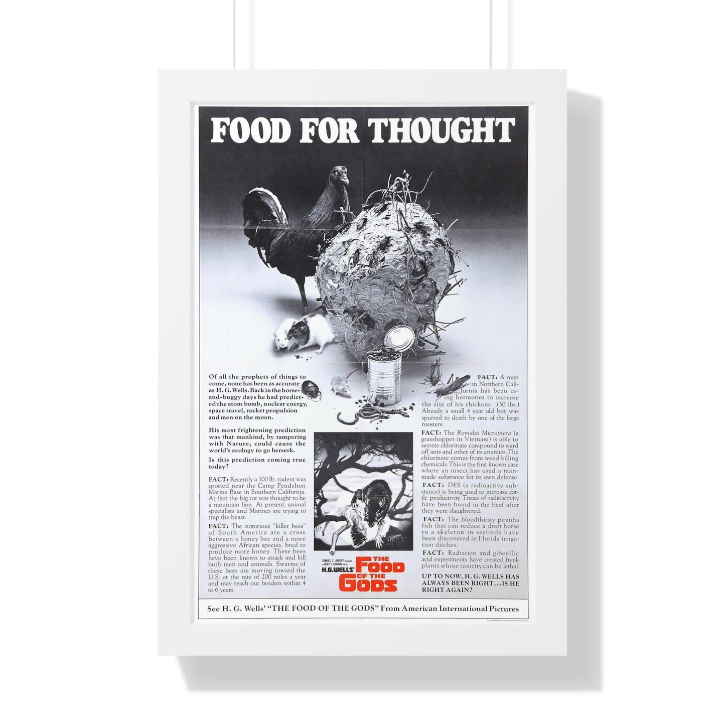 FOOD OF THE GODS (TEASER) 1976 - Framed Movie Poster-16″ x 24″-The Sticker Space