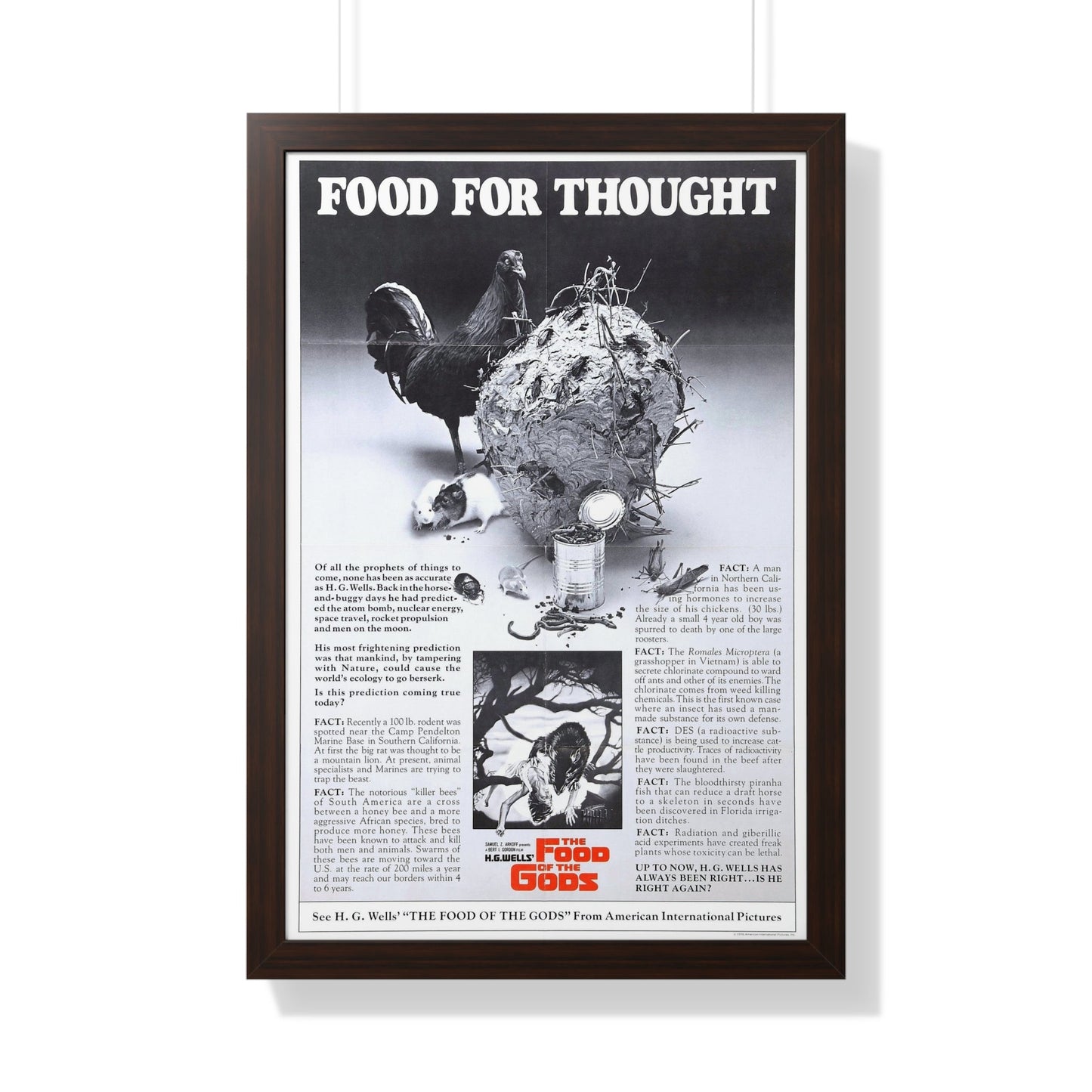 FOOD OF THE GODS (TEASER) 1976 - Framed Movie Poster-20" x 30"-The Sticker Space