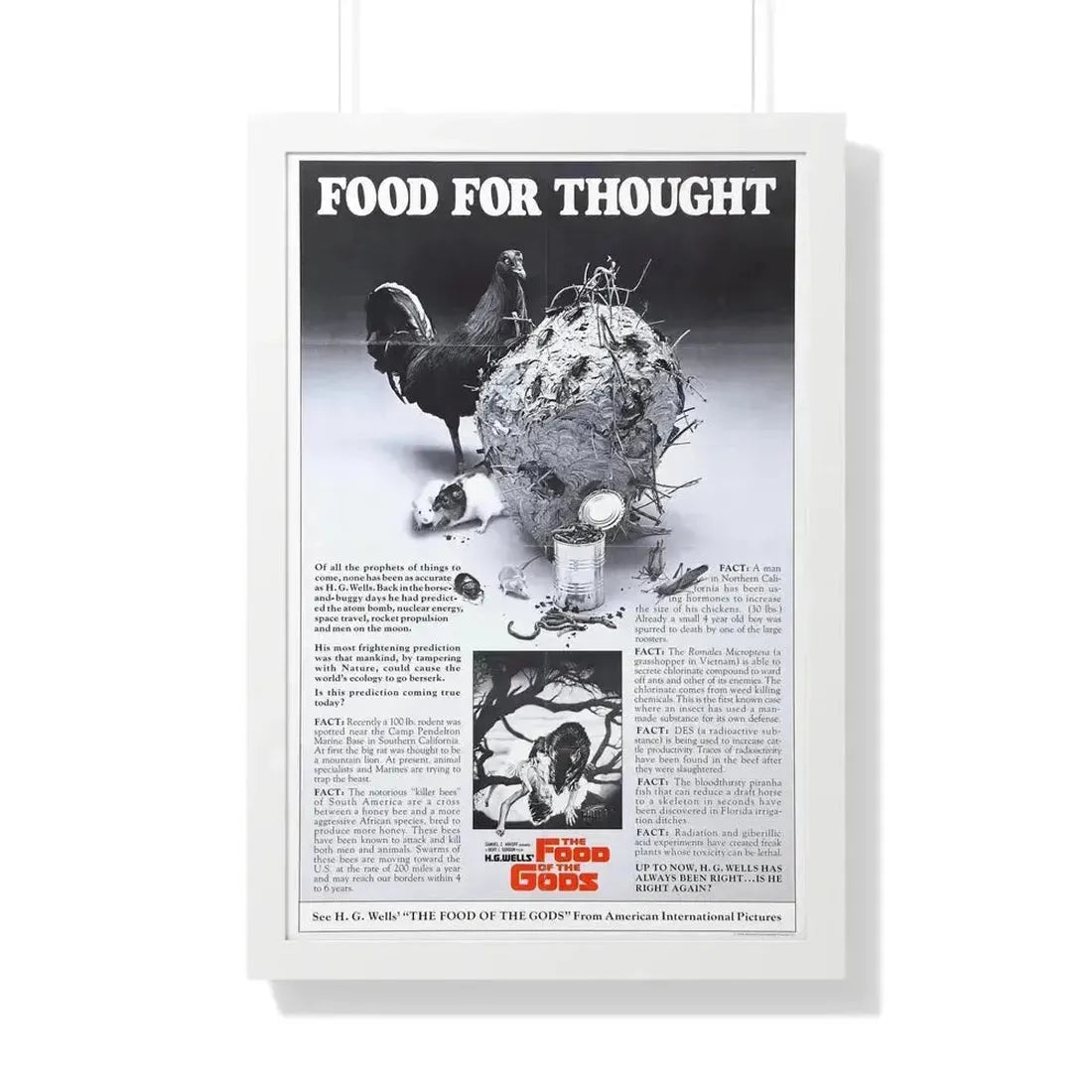FOOD OF THE GODS (TEASER) 1976 - Framed Movie Poster 20" x 30" White - The Sticker Space