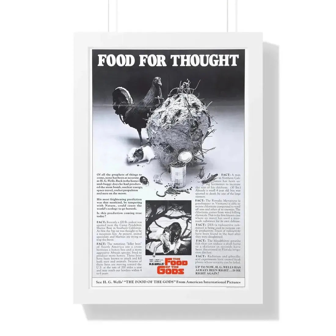 FOOD OF THE GODS (TEASER) 1976 - Framed Movie Poster - The Sticker Space