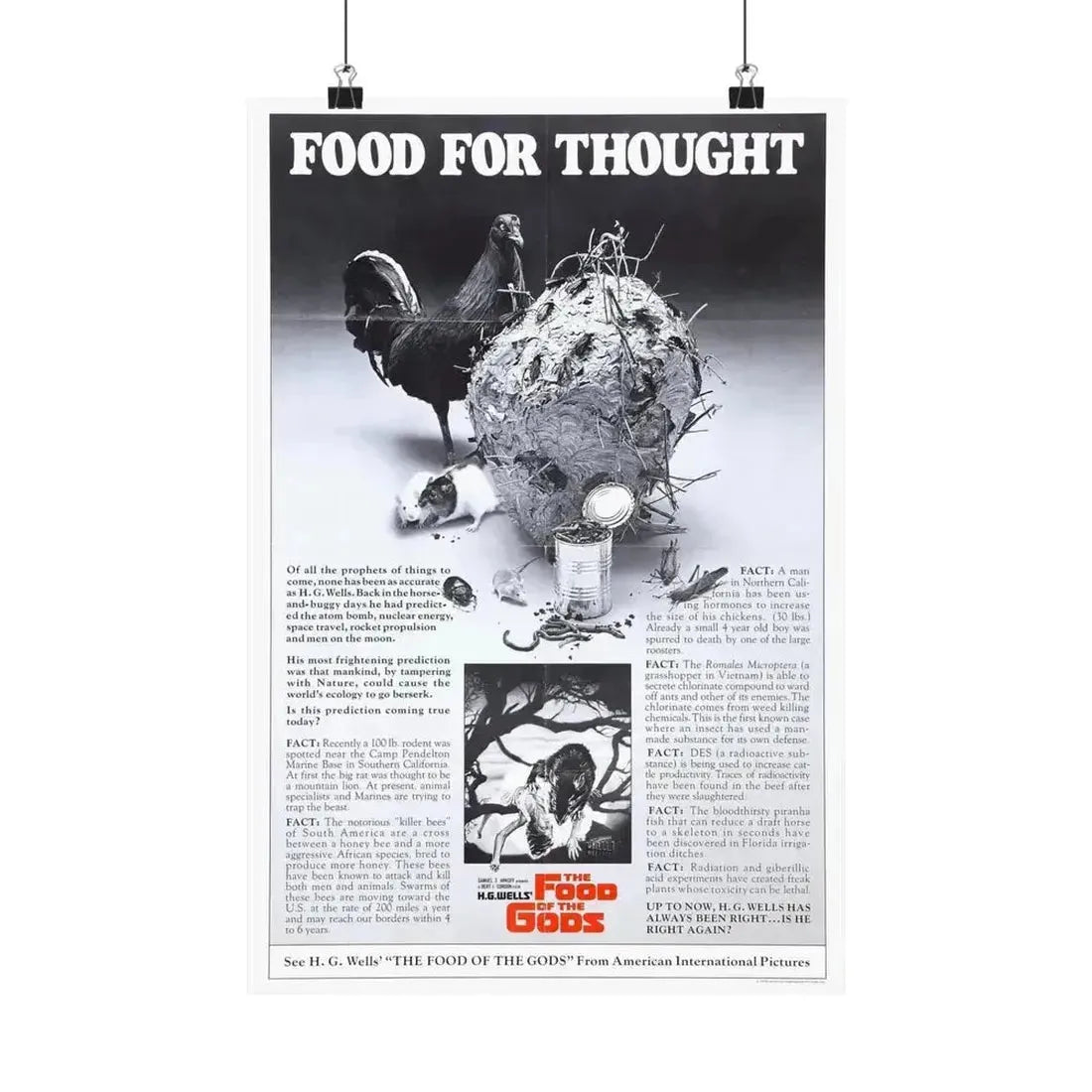 FOOD OF THE GODS (TEASER) 1976 - Paper Movie Poster 12″ x 18″ Matte - The Sticker Space