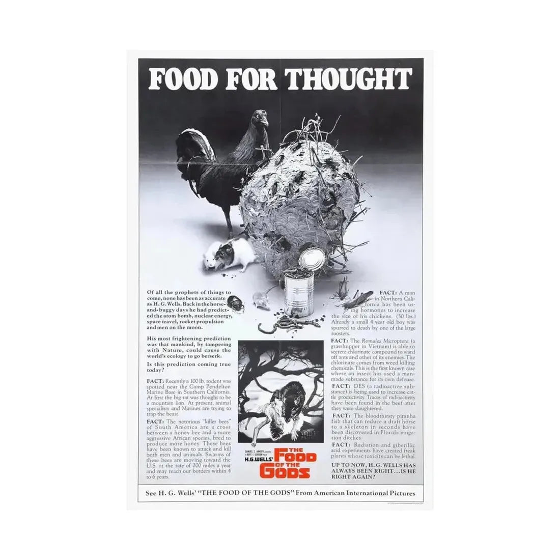FOOD OF THE GODS (TEASER) 1976 - Paper Movie Poster - The Sticker Space