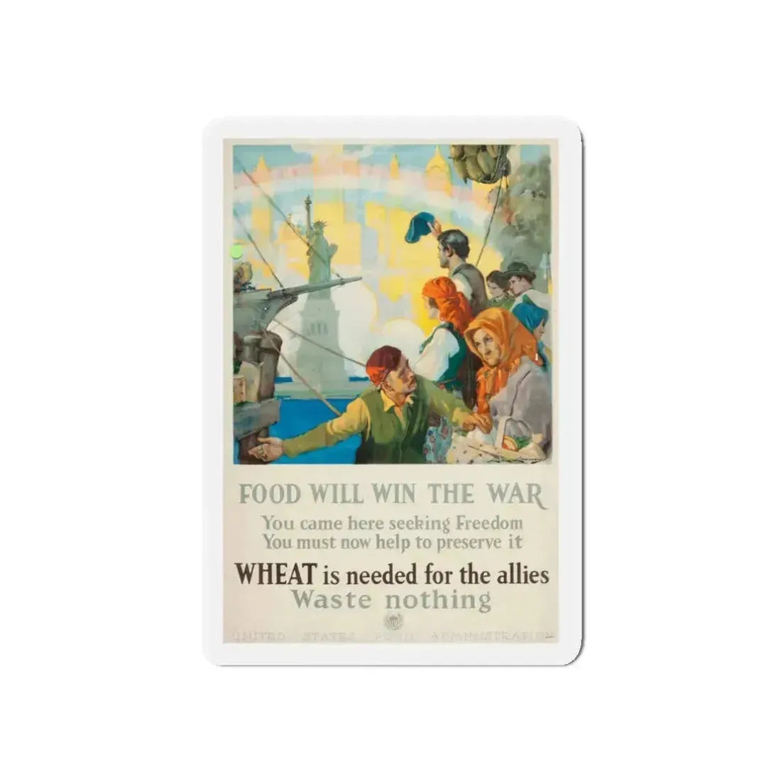 Food Will Win The War, 1917 (Magazine Illustration) Refrigerator Magnet 3 Inch Die-Cut - The Sticker Space