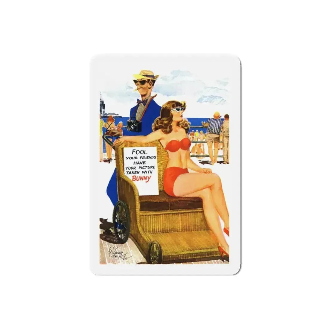 Fool Your Friends, Esquire, September 1949 (Magazine Illustration) Refrigerator Magnet 6 Inch Die-Cut - The Sticker Space