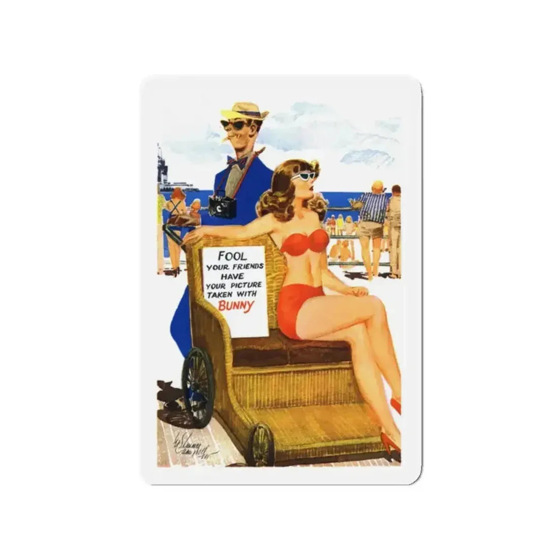 Fool Your Friends, Esquire, September 1949 (Magazine Illustration) Refrigerator Magnet - The Sticker Space