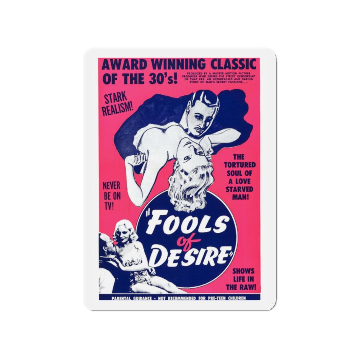 FOOLS OF DESIRE 1937 Movie Poster - Die-Cut Magnet-2" x 2"-The Sticker Space