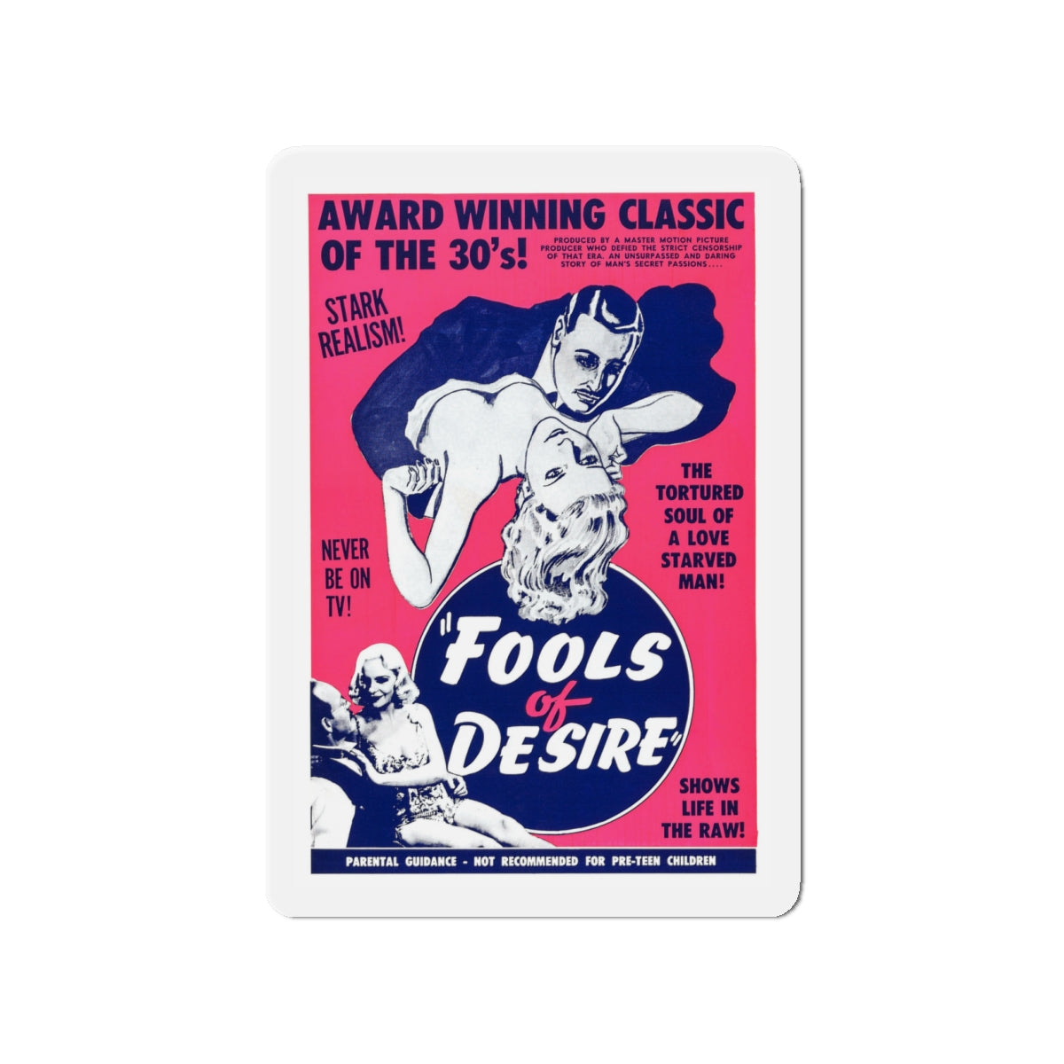 FOOLS OF DESIRE 1937 Movie Poster - Die-Cut Magnet-4" x 4"-The Sticker Space