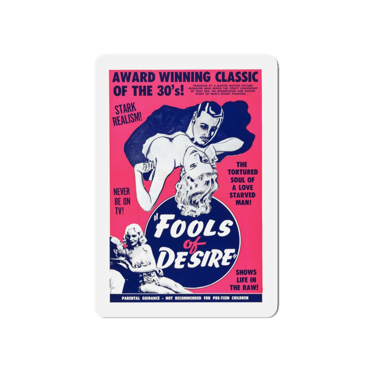 FOOLS OF DESIRE 1937 Movie Poster - Die-Cut Magnet-5" x 5"-The Sticker Space