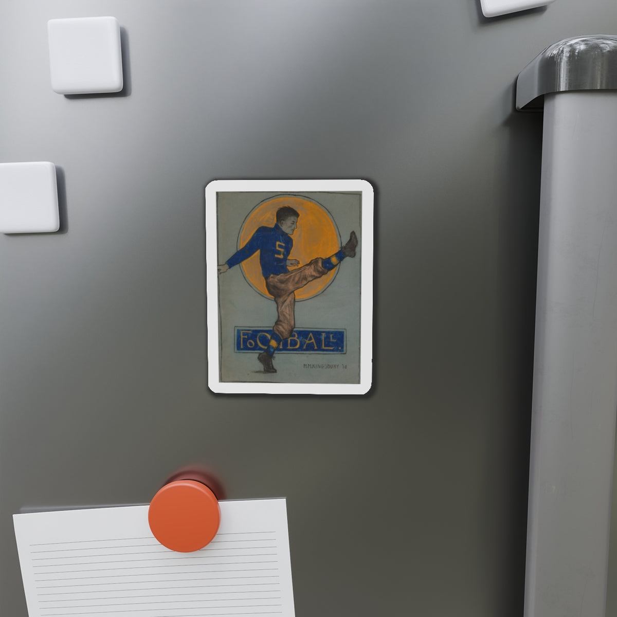 Football, 1910 (Magazine Illustration) Refrigerator Magnet-The Sticker Space