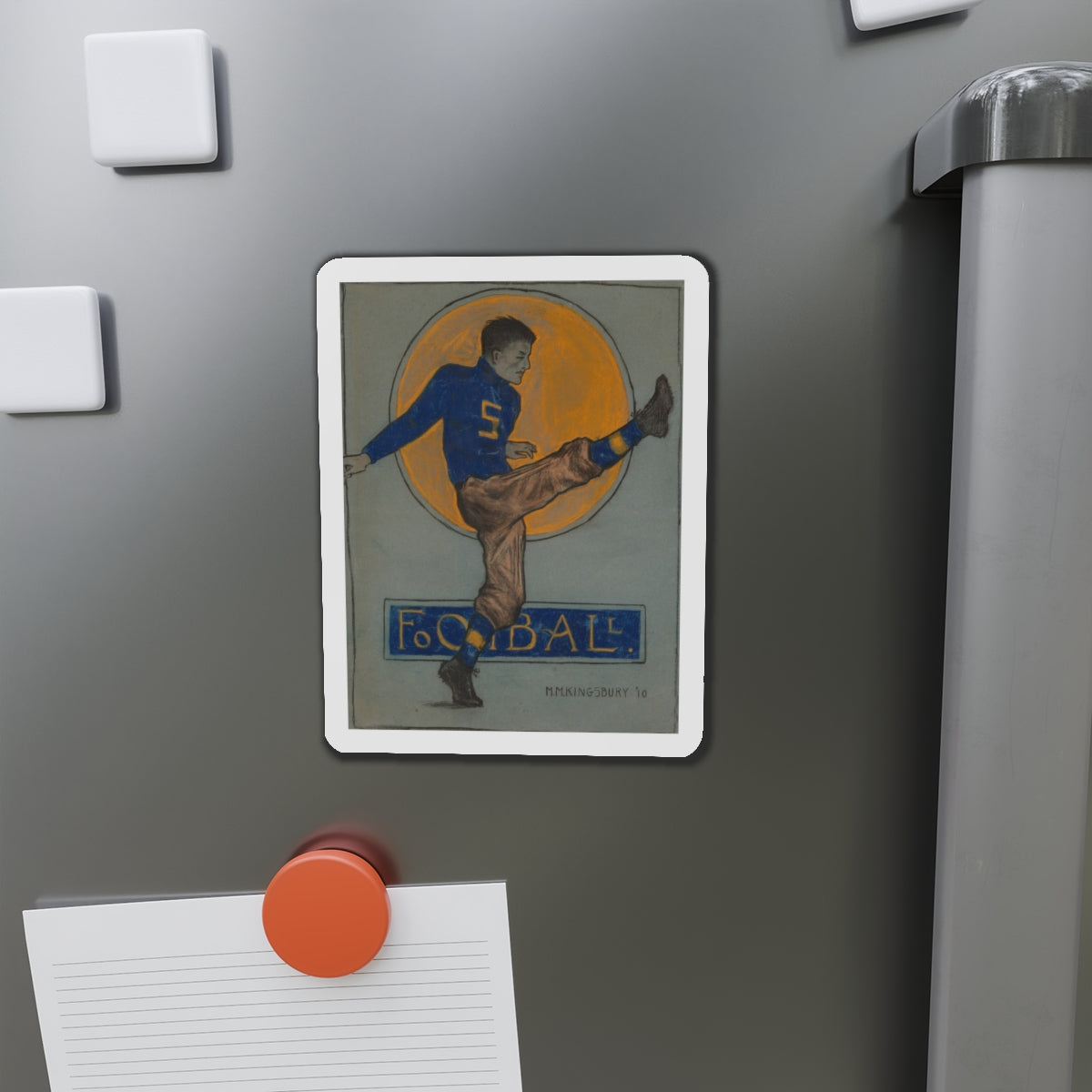 Football, 1910 (Magazine Illustration) Refrigerator Magnet-The Sticker Space